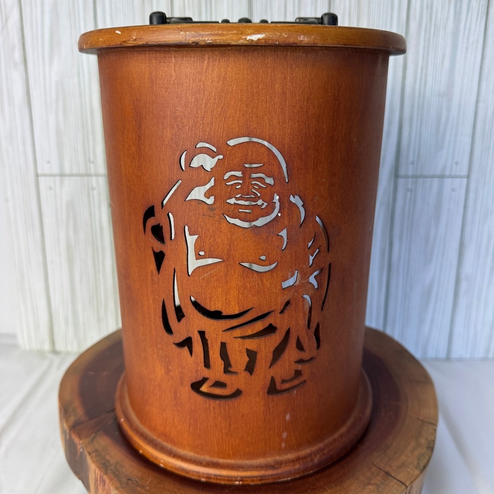 Pyrat Rums Wooden Display Case Hoti Laughing Buddha Lantern Box with Handle 9in - Picture 6 of 10